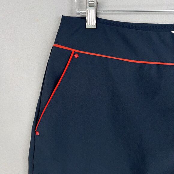 Greg Norman Skirt Womens 8 Dark Navy Red Skort Shorts Golf Performance Active - Picture 2 of 14